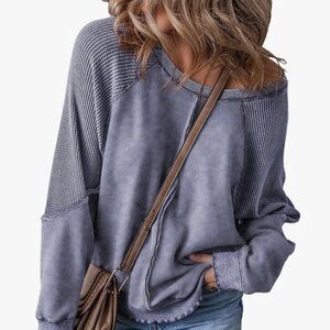 Stylish Blue Knit Sweater